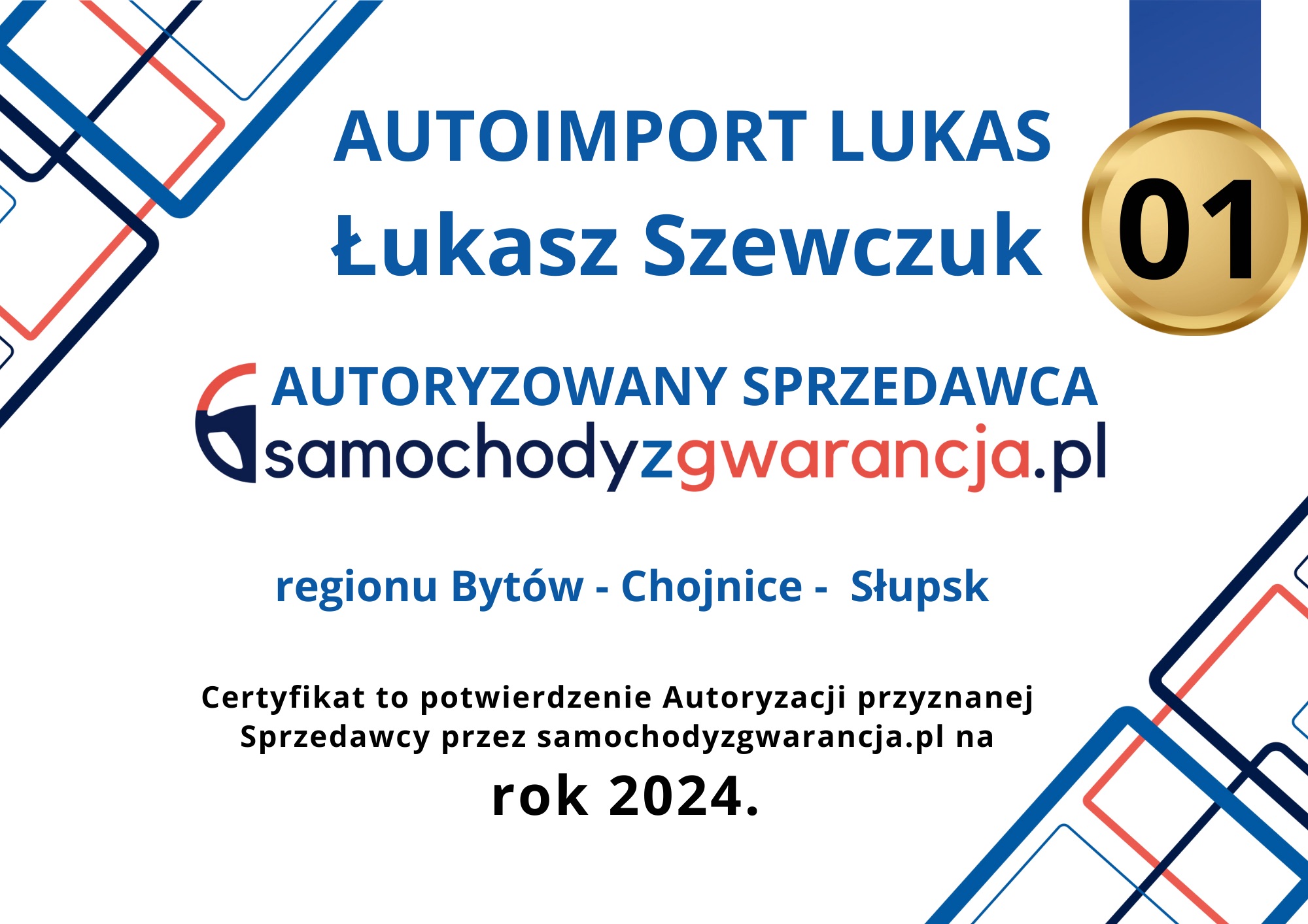 Certyfikat GetHelp Auto Import Lukas